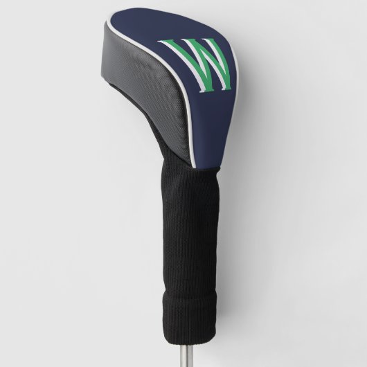 Navy Green Monogram Golfheadcover (Schuin)