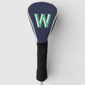 Navy Green Monogram Golfheadcover (Voorkant)