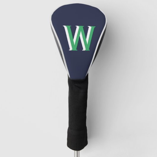 Navy Green Monogram Golfheadcover (Voorkant)