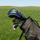 Navy Green Monogram Golfheadcover (Insitu)