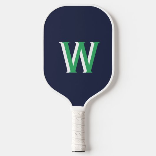 Navy Green Monogram Pickleball Paddle (Voorkant)