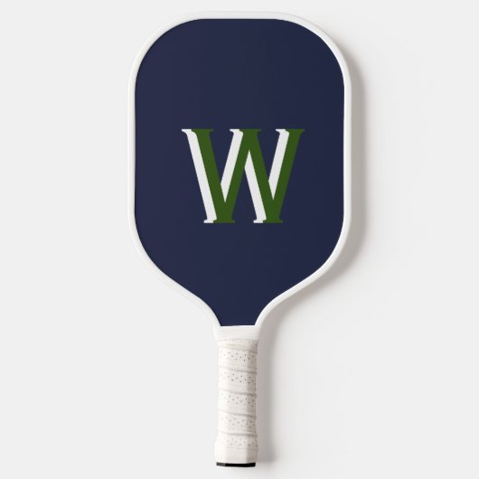 Navy Green Monogram Pickleball Paddle (Achterkant)