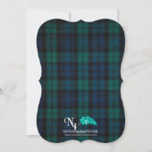 Navy Green Plaid Country Kerstkaart (Achterkant)