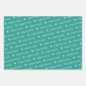 Navy Green Repo Monogram Name Star Inpakpapier Vel (Voorkant 3)