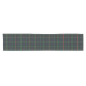 Navy Green Tartan Plaid Korte Tafelloper (Horizontaal)