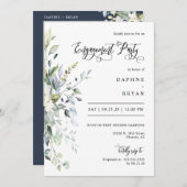 Navy Green verlaat de verlovingsfeest QR Code Foto Kaart (Voorkant / Achterkant)