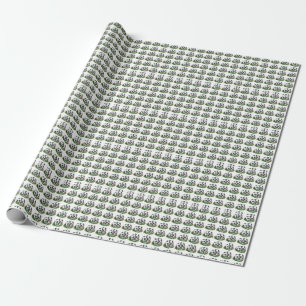 Navy green Voetbal Kinder Watercolo Cadeaupapier
