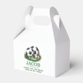 Navy green Voetbal Kinder Waterverf Bedankdoosjes (Voorkant Zijde)