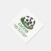 Navy green Voetbal Kinder Waterverf Servet (Hoek)