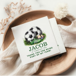 Navy green Voetbal Kinder Waterverf Servet