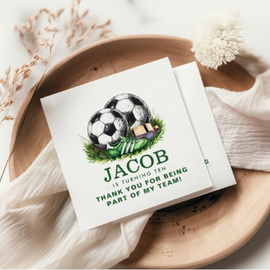 Navy green Voetbal Kinder Waterverf Servet