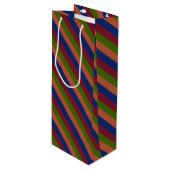 Navy Green Wijn Cadeautas (Voorkant Gekanteld)