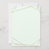 Navy Greenery met Geometric Heart Wedding Kaart (Achterkant)