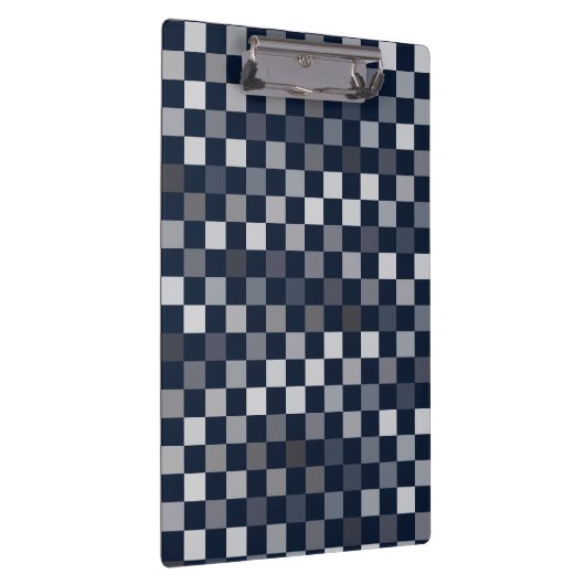 Navy Grijs Blauw Cheques Klembord (Rechts)