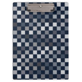 Navy Grijs Blauw Cheques Klembord (Voorkant)
