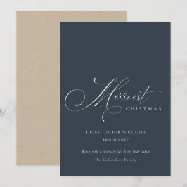 Navy Grijs Script Kerstgroet Allerfijnst Feestdagenkaart