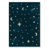 Navy grillige gouden sterren maan astronomie bruil kaart (Achterkant)