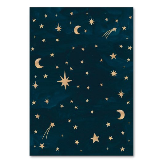 Navy grillige gouden sterren maan astronomie bruil kaart (Achterkant)