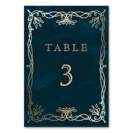 Navy grillige middeleeuwse bruiloft kaart