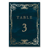 Navy grillige middeleeuwse bruiloft kaart (Voorkant)