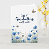 Navy Grootmoeders Bloemendag Kaart (Gele Bloem)