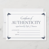 Navy  Groter Certificaat van Authenticiteit (Voorkant)