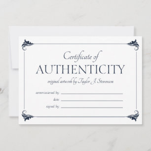 Navy  Groter Certificaat van Authenticiteit