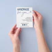 Navy Handgemaakt voor wasinstructies Foto Flyer (Hand)