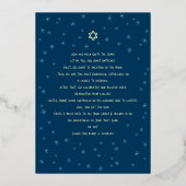 Navy Hanukkah Photo Hand Drawn Your Note Real Gold Folie Feestdagenkaart (Achterkant)