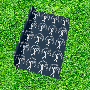 Navy Happy Birthday MAN Golfer Cadeaupapier