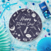 Navy Happy Vaderdag Papieren Bordje (Feest)