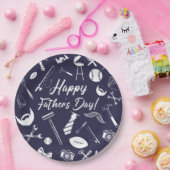 Navy Happy Vaderdag Papieren Bordje (Feest)