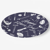 Navy Happy Vaderdag Papieren Bordje (Gekanteld)