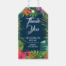 Navy Havana Nights Floral Tropical Party Label