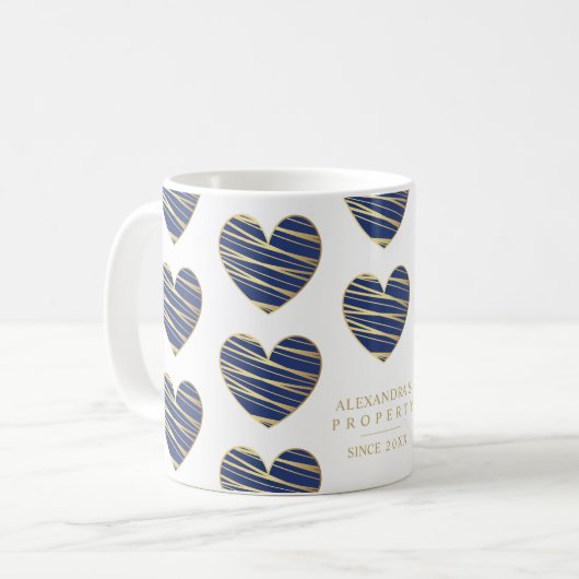 Navy Heart Best Friends All Occasion  Koffiemok (Voorkant links)