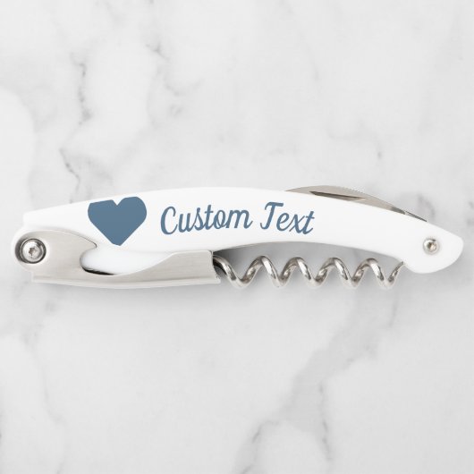 Navy Heart Custom Corkschroef Kurkentrekker (Voorkant)