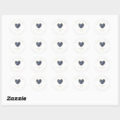 Navy Heart Love & Bedankt Support Small Business Ronde Sticker (Vel)
