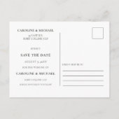 Navy Heart Love Typografie Foto Save the Date Aankondigingskaart (Achterkant)