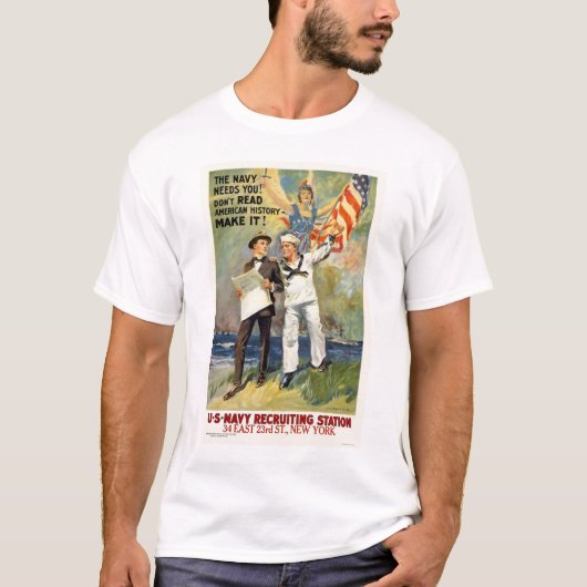 Navy heeft je nodig. Lees de geschiedenis niet, ma T-shirt (Voorkant)