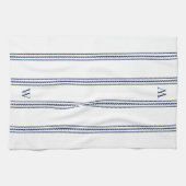 Navy | Helling Stripe Monogram Theedoek (Horizontaal)