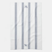 Navy | Helling Stripe Monogram Theedoek (Verticaal)