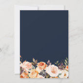 Navy herfst bloemengeometrisch vrijgezellenfeest kaart (Achterkant)