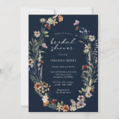 Navy Herfst Boho Bridal Shower Kaart (Voorkant)