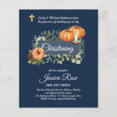 Navy HERFST Christening Invites Baptisme (Voorkant)