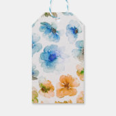 Navy Herfst Floral Gold Lijst Chique bruiloft Cadeaulabel (Achterkant)