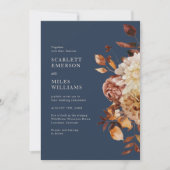 Navy Herfst in één bruiloft Kaart (Voorkant)