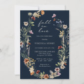 Navy Herfst in Love Bridal Shower Kaart (Voorkant)