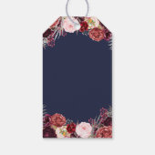 Navy Herfst Marsala Blush Pioen Bruiloft Favor Lab Cadeaulabel (Achterkant)