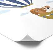 Navy Hete Luchtballon Honden Nursery Decor Poster (Hoek)