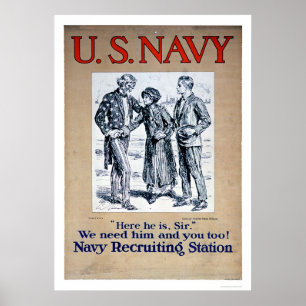 Navy - Hier is hij Sir (US02306) Poster